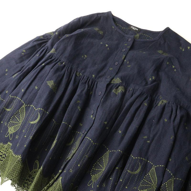 人気アイテム マーブルシュッド marble SUD EMB BAT LACE コウモリ刺繍